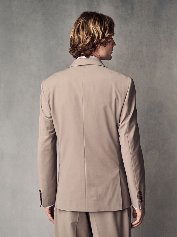 Seraphine Stone Slim Fit Wool Blend Motionflex Suit Jacket