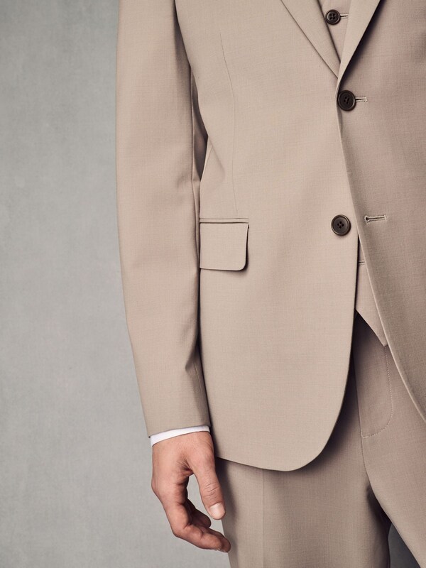 Seraphine Stone Slim Fit Wool Blend Motionflex Suit Jacket