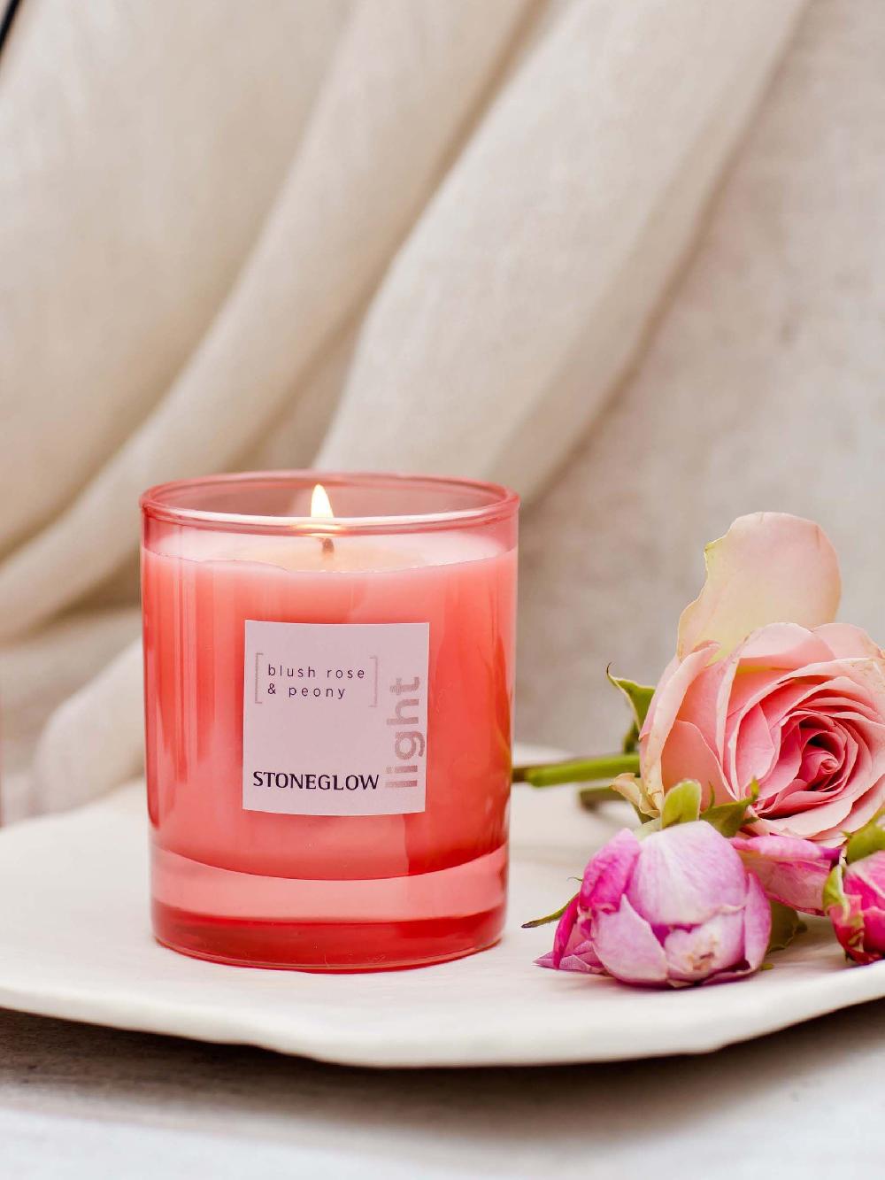 seraphine Stoneglow Blush Rose & Peony Soy Wax Candle