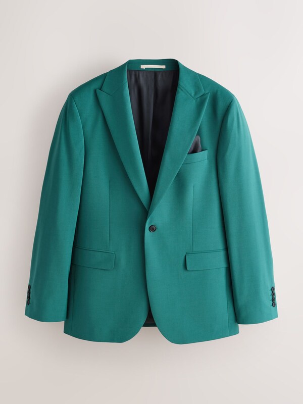 Seraphine Teal Blue Tailored Fit Motion Flex Wool Blend Suit Jacket