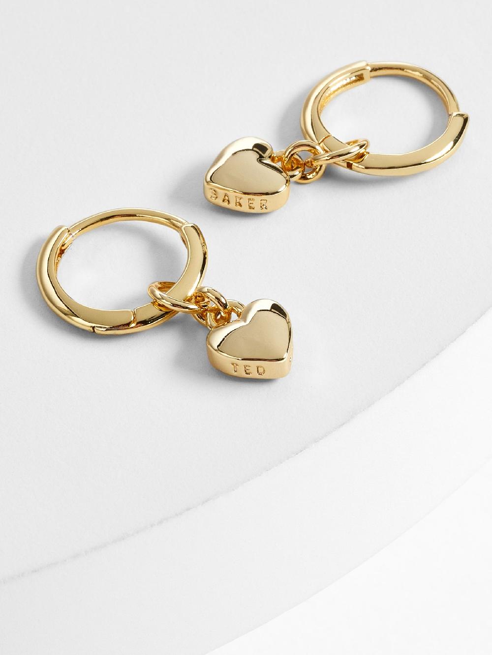seraphine Ted Baker Gold Tone HARRYE: Tiny Heart Huggie Earrings