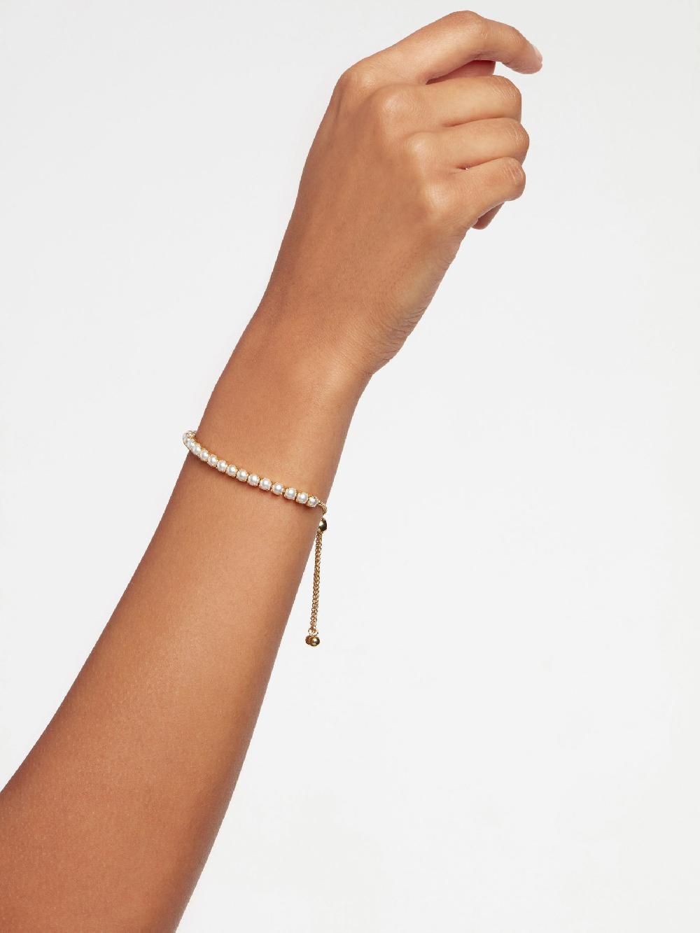 seraphine Ted Baker Gold Tone PERRMEL: Pearl Adjustable Tennis Bracelet