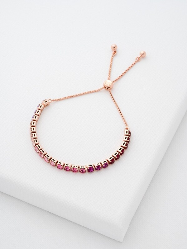 Seraphine Ted Baker Gold Tone/Red Tone Melrah: Icon Crystal Slider Bracelet Clear Crystal