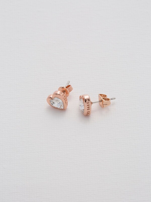Seraphine Ted Baker Rose Gold Tone HAN: Crystal Heart Earrings