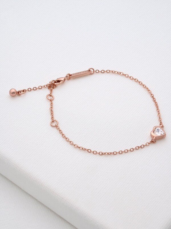 seraphine Ted Baker Rose Gold Tone HANSAA: Crystal Heart Adjustable Bracelet