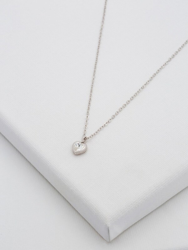 Seraphine Ted Baker Silver Tone HANNELA: Crystal Heart Pendant Necklace