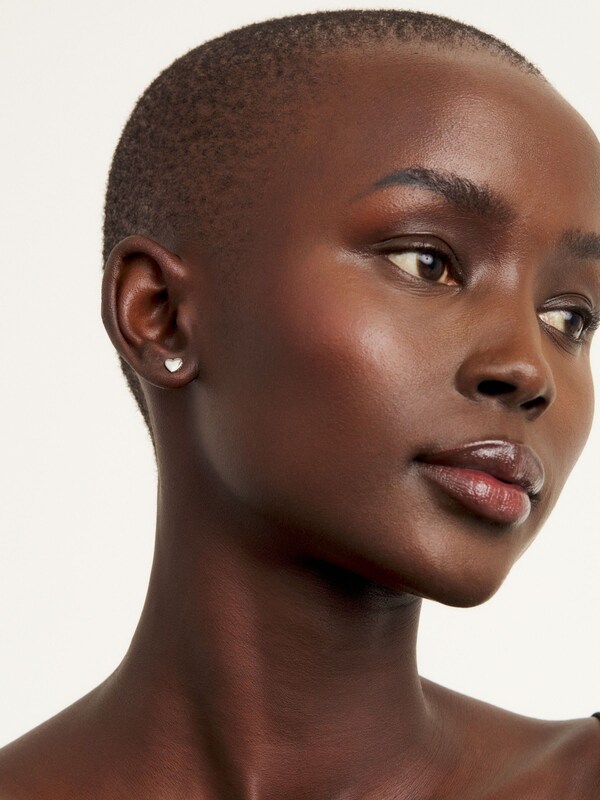 seraphine Ted Baker Silver Tone HARLY: Tiny Heart Stud Earrings