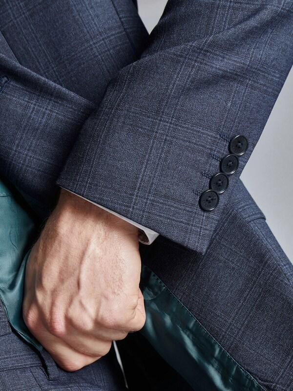 Seraphine Ted Baker Tailoring Blue Ara Textured Check Slim Fit Jacket