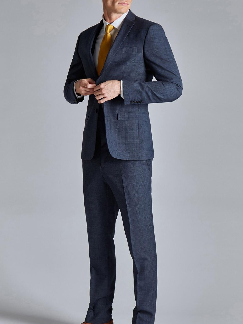 seraphine Ted Baker Tailoring Blue Ara Textured Check Slim Fit Jacket