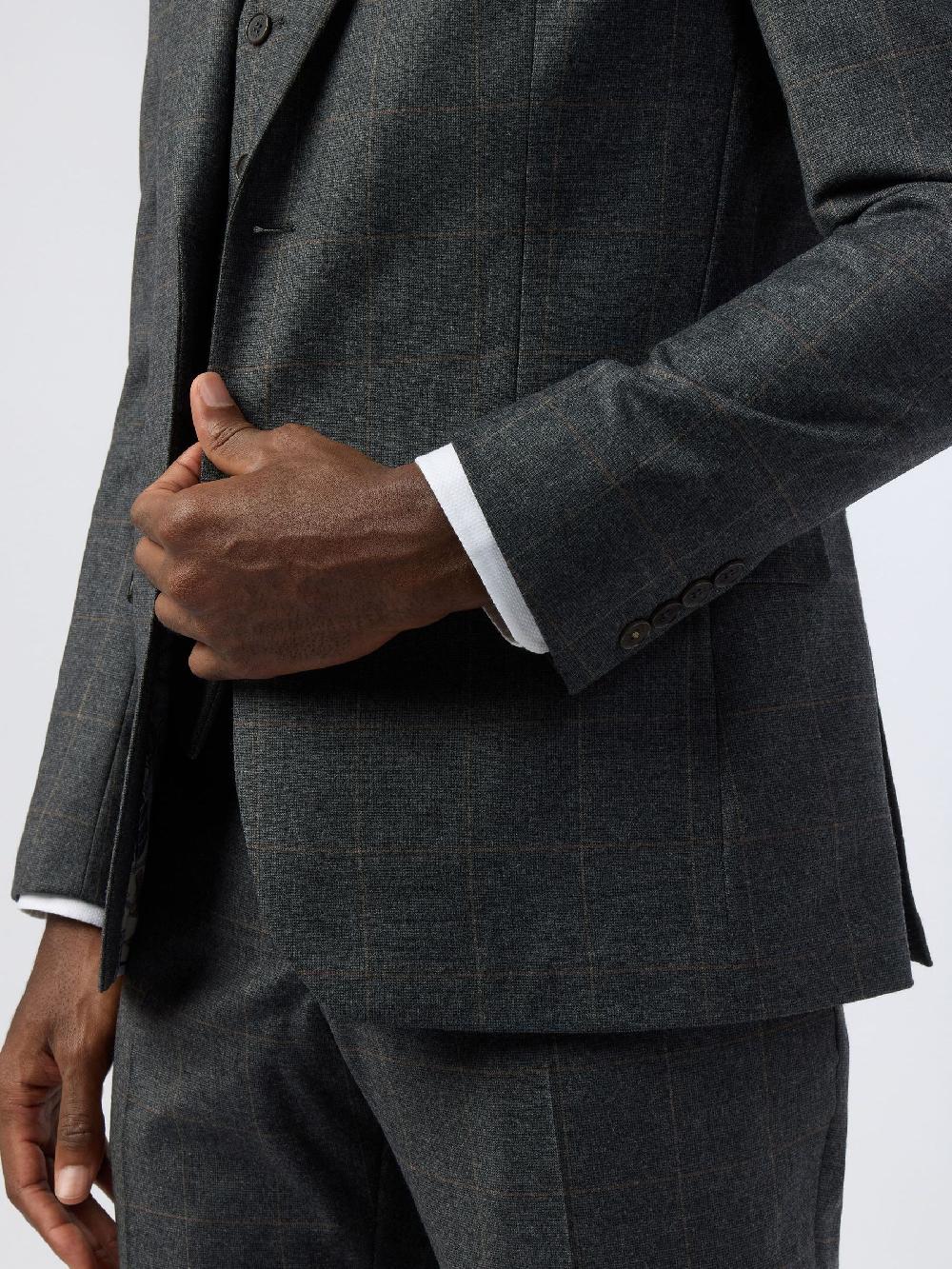 seraphine Ted Baker Tailoring Grey Slim Fit Overcheck Jacket