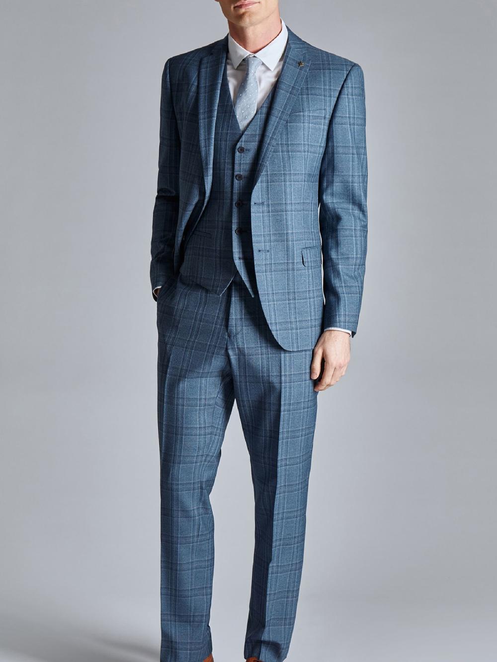 seraphine Ted Baker Tailoring Large Blue Alder Check Slim Fit Jacket
