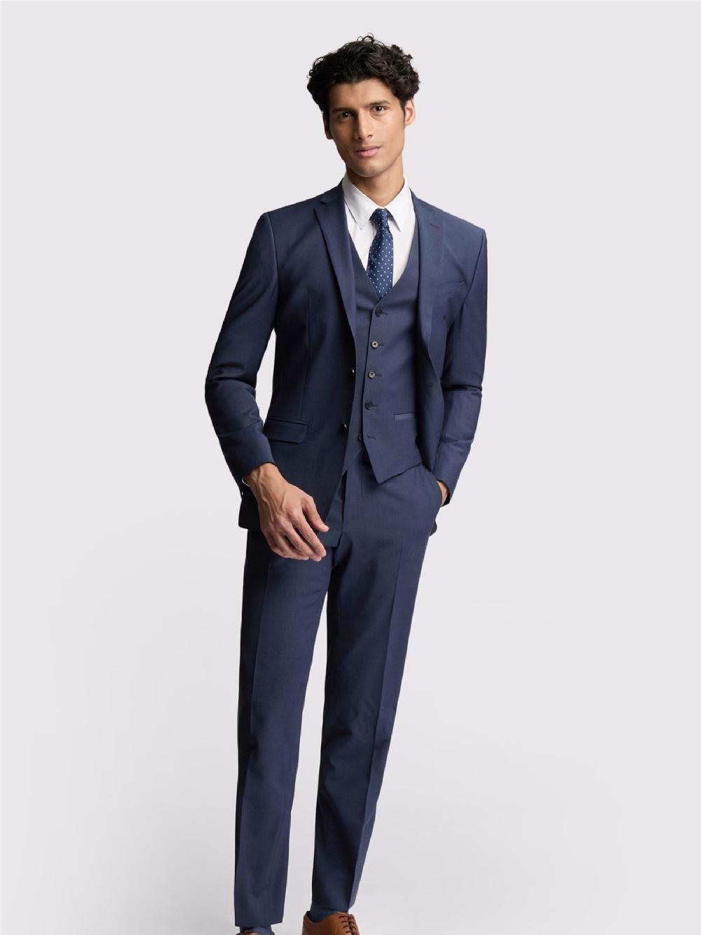 seraphine Ted Baker Tailoring Premium Blue Panama Slim Suit Jacket