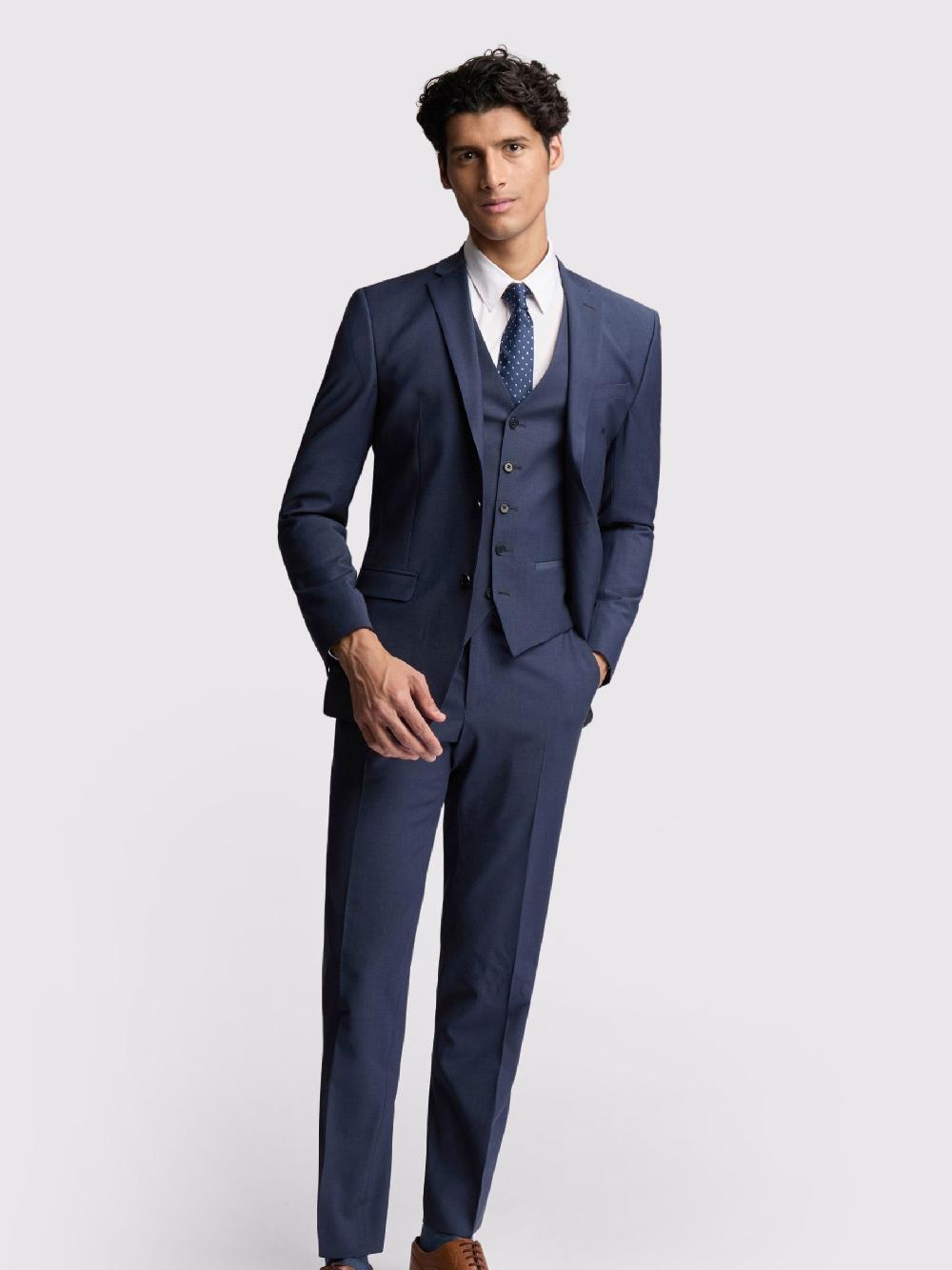 seraphine Ted Baker Tailoring Premium Blue Panama Slim Suit Jacket