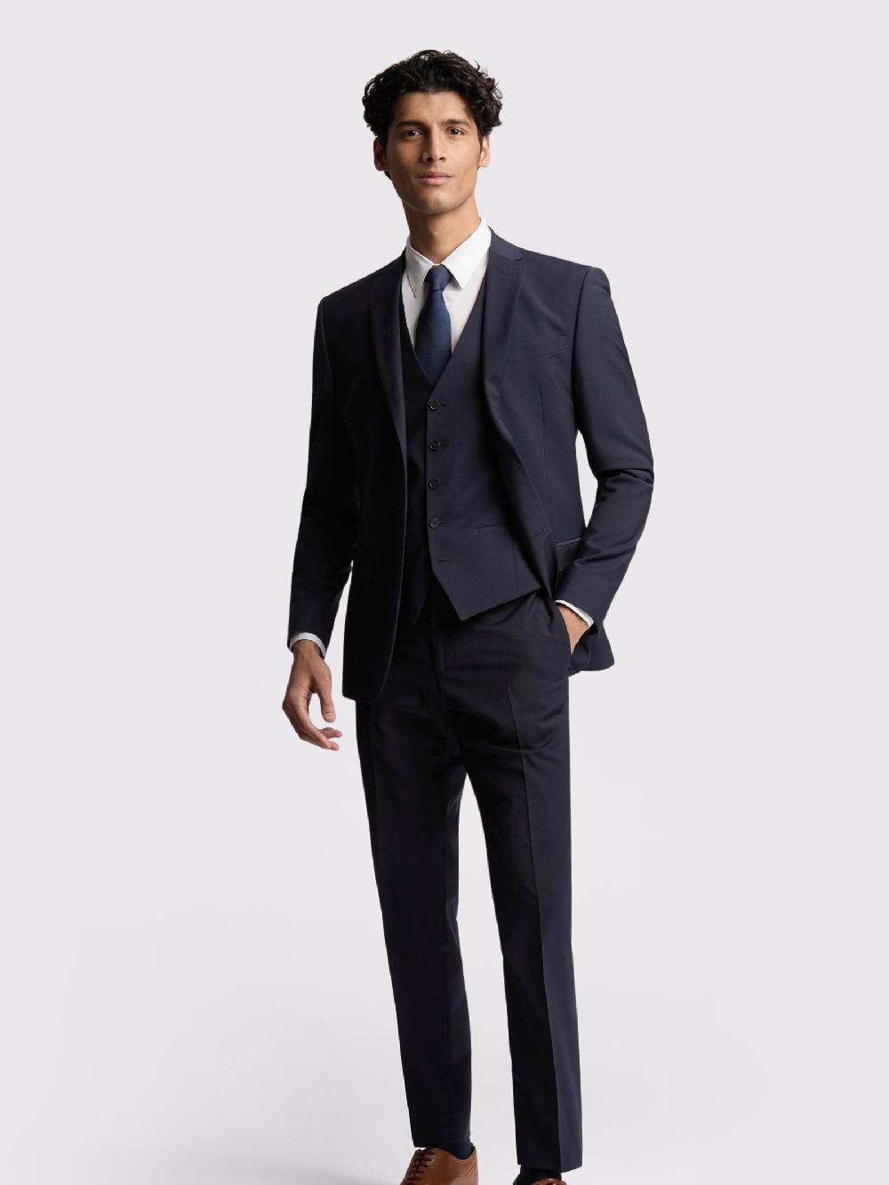 seraphine Ted Baker Tailoring Premium Navy Blue Panama Slim Suit Jacket