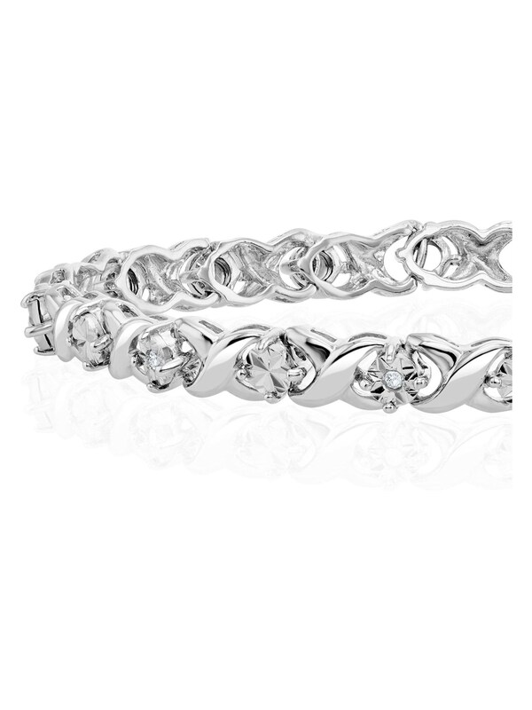 seraphine The Diamond Store 925 Silver 0.05ct Diamond Kisses Bracelet