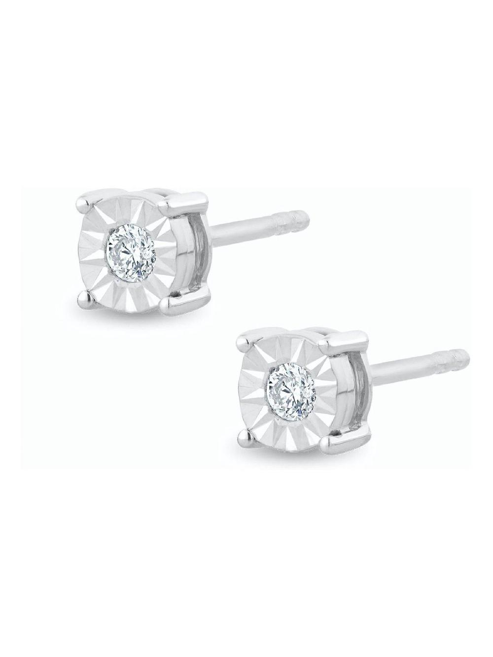 seraphine The Diamond Store 925 Silver 5mm 0.10ct H/Si Lab Diamond Stud Earrings