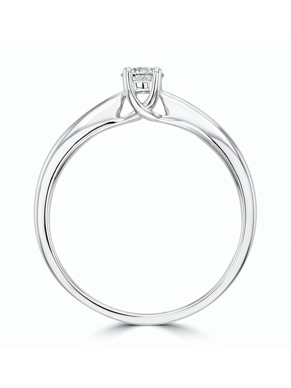 Seraphine The Diamond Store 925 Silver White Tapered Design 0.25ct H/Si Lab Diamond Engagement Ring