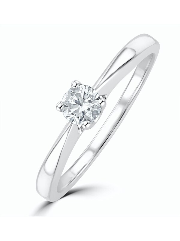 Seraphine The Diamond Store 925 Silver White Tapered Design 0.25ct H/Si Lab Diamond Engagement Ring