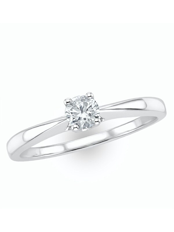 seraphine The Diamond Store 925 Silver White Tapered Design 0.25ct H/Si Lab Diamond Engagement Ring