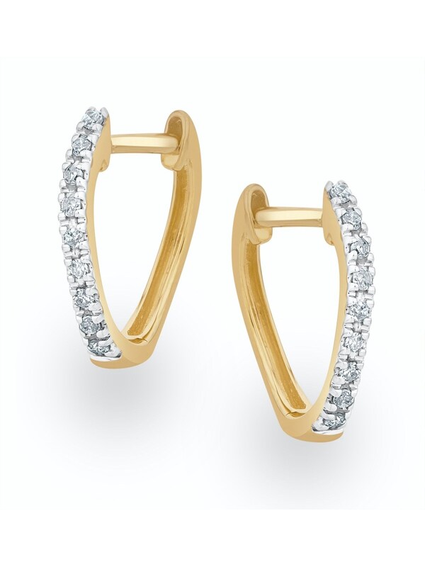 seraphine The Diamond Store 9K Gold 0.11ct Diamond Hoop Earrings