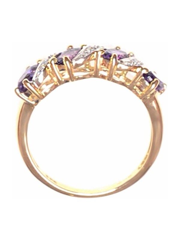 seraphine The Diamond Store 9K Gold 0.74ct Amethyst And Diamond Ring