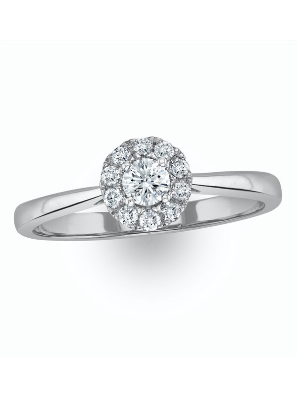 Seraphine The Diamond Store 9K White 0.25ct H/Si Lab Diamond Halo Engagement Ring