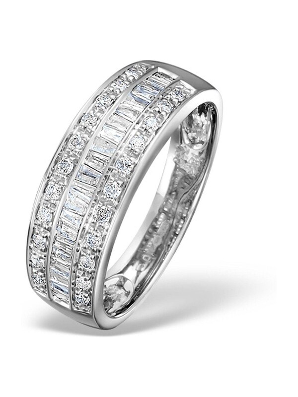 seraphine The Diamond Store 9K White Gold 0.22ct Baguette Diamond Eternity Ring