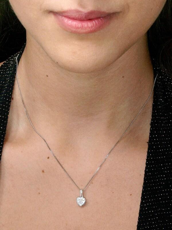 Seraphine The Diamond Store 9K White Gold 0.25ct H/Si Lab Diamond Heart Pendant Necklace