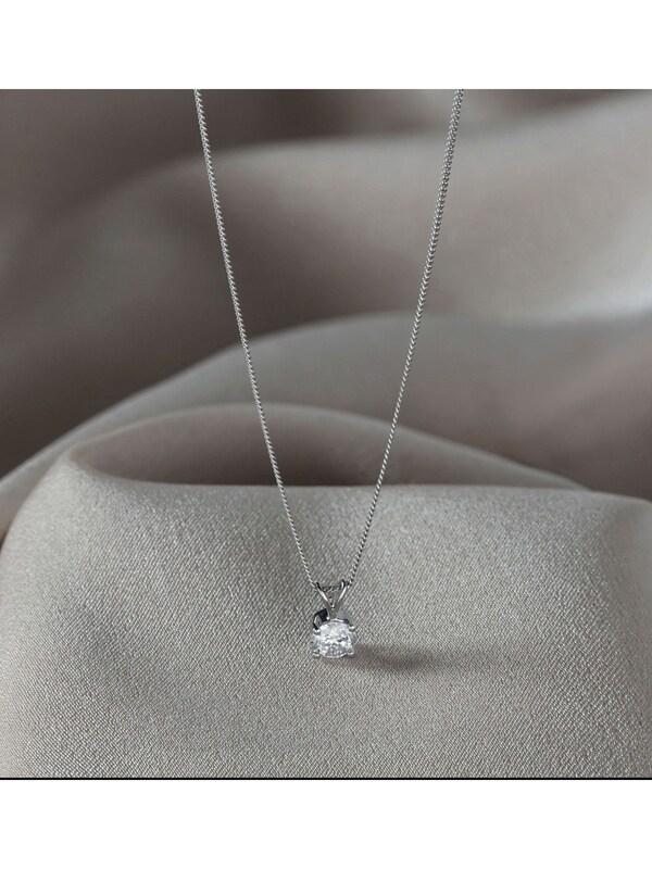 Seraphine The Diamond Store 9K White Gold 0.50ct H/Si Lab Diamond Solitaire Pendant Necklace