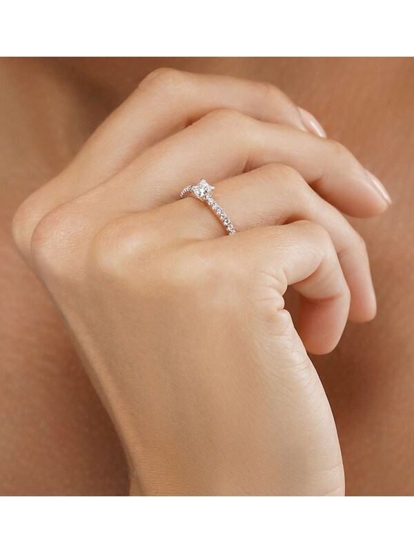 Seraphine The Diamond Store 9K White Gold 0.50ct H/Si Princess Cut Lab Diamond Engagement Ring