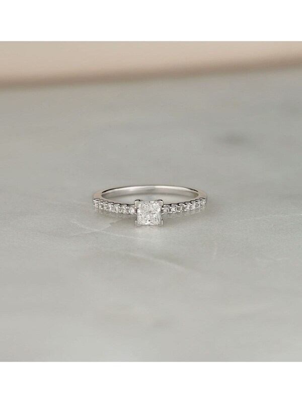 seraphine The Diamond Store 9K White Gold 0.50ct H/Si Princess Cut Lab Diamond Engagement Ring