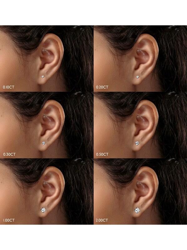 Seraphine The Diamond Store 9K White Gold 0.50ct H/Si Quality Lab Diamond Stud Earrings - 4.2mm