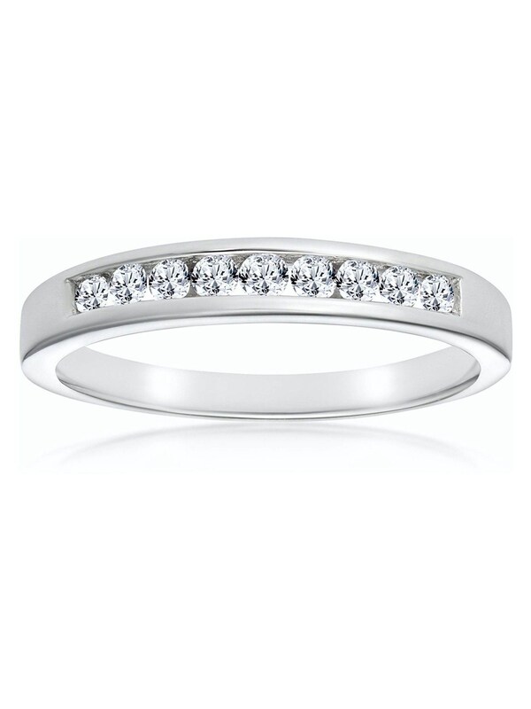seraphine The Diamond Store 9K White Gold Channel Set 0.25ct Lab Diamond Rae Half Eternity Ring