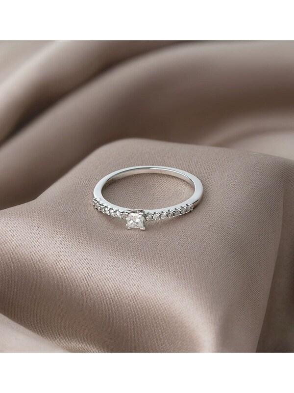 Seraphine The Diamond Store 9K White Gold Princess Cut 0.25ct H/Si Lab Diamond Engagement Ring