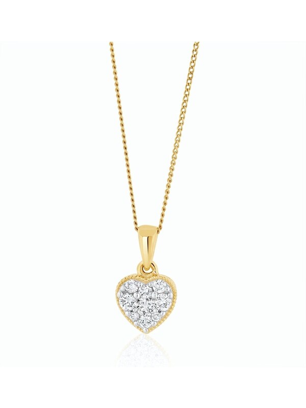 Seraphine The Diamond Store 9K Yellow Gold 0.25ct H/Si Lab Diamond Heart Pendant Necklace