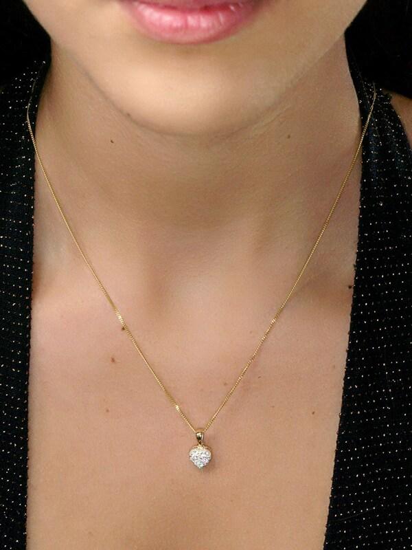 seraphine The Diamond Store 9K Yellow Gold 0.25ct H/Si Lab Diamond Heart Pendant Necklace