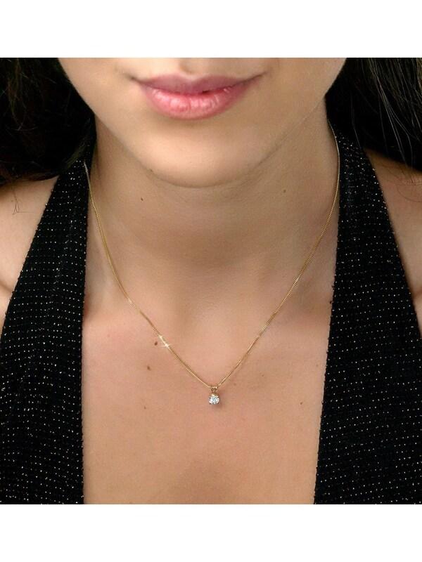 Seraphine The Diamond Store 9K Yellow Gold 0.33ct H/Si Lab Diamond Solitaire Pendant Necklace