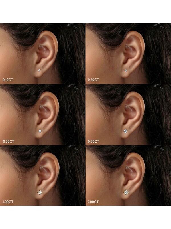 Seraphine The Diamond Store 9K Yellow Gold 0.50ct H/Si Quality Lab Diamond Stud Earrings - 4.2mm