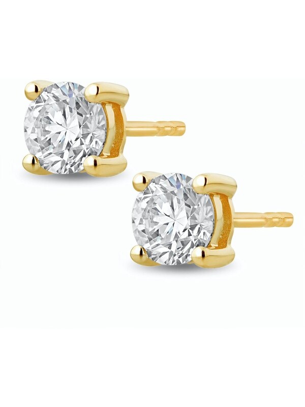 seraphine The Diamond Store 9K Yellow Gold 0.50ct H/Si Quality Lab Diamond Stud Earrings - 4.2mm