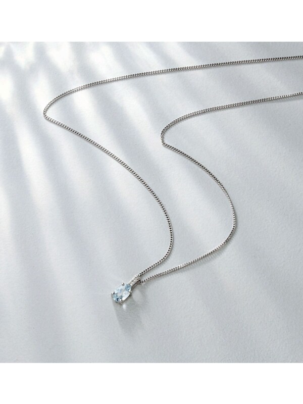 Seraphine The Diamond Store Blue 0.34CT And Diamond Pendant Necklace In 9K White Gold