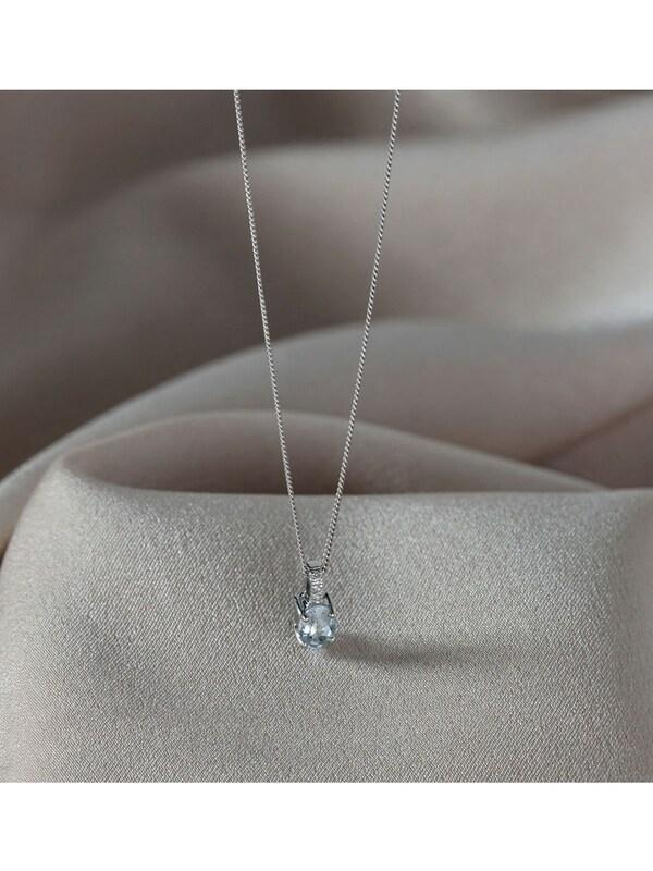 Seraphine The Diamond Store Blue 0.34CT And Diamond Pendant Necklace In 9K White Gold