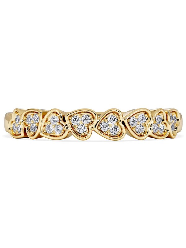Seraphine The Diamond Store Gold Heart Half Eternity Ring Lab Diamond 0.11ct In 18K Gold Vermeil