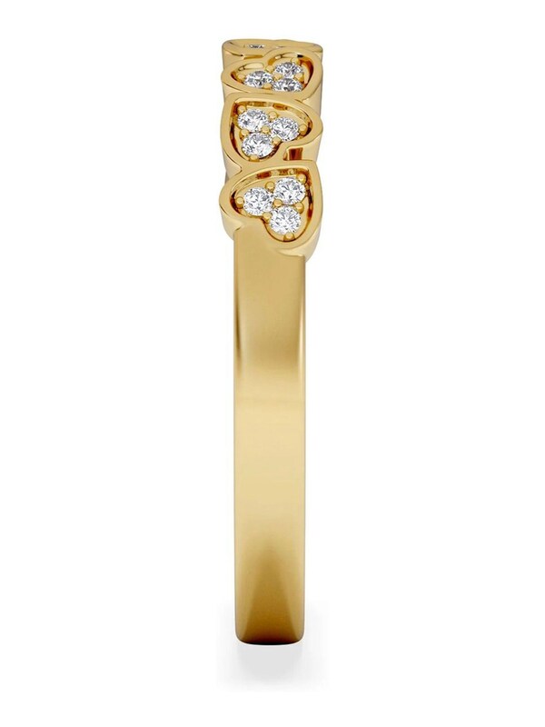Seraphine The Diamond Store Gold Heart Half Eternity Ring Lab Diamond 0.11ct In 18K Gold Vermeil