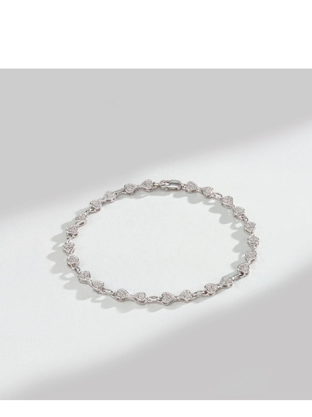 seraphine The Diamond Store Sliver 0.25ct Heart Bracelet Set In Silver
