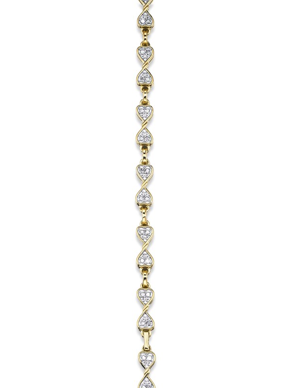 Seraphine The Diamond Store White 0.25ct Diamond Heart Bracelet Set