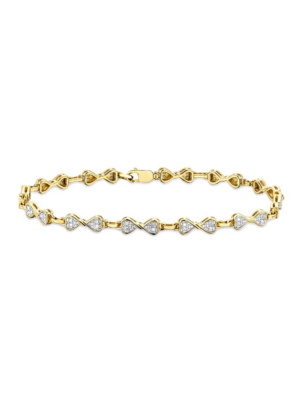 Seraphine The Diamond Store White 0.25ct Diamond Heart Bracelet Set