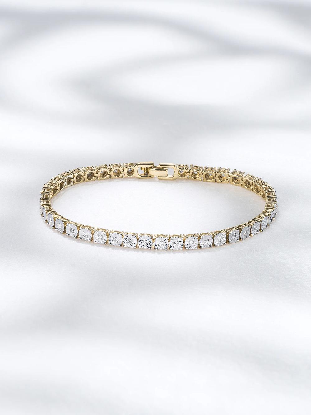 seraphine The Diamond Store White Diamond 1.00ct Tennis Bracelet in 18k Gold Vermeil
