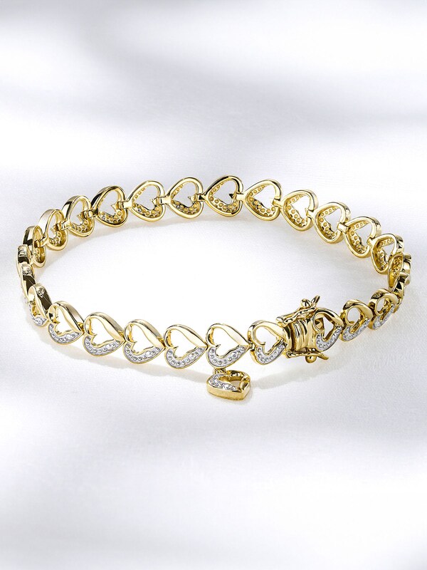 Seraphine The Diamond Store White Diamond 18k Vermeil Heart Bracelet