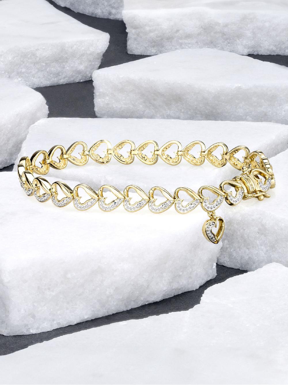 seraphine The Diamond Store White Diamond 18k Vermeil Heart Bracelet