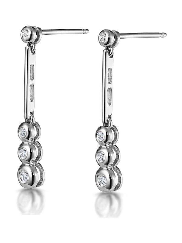 seraphine The Diamond Store White Gold 0.12ct Diamond Small Drop Earrings